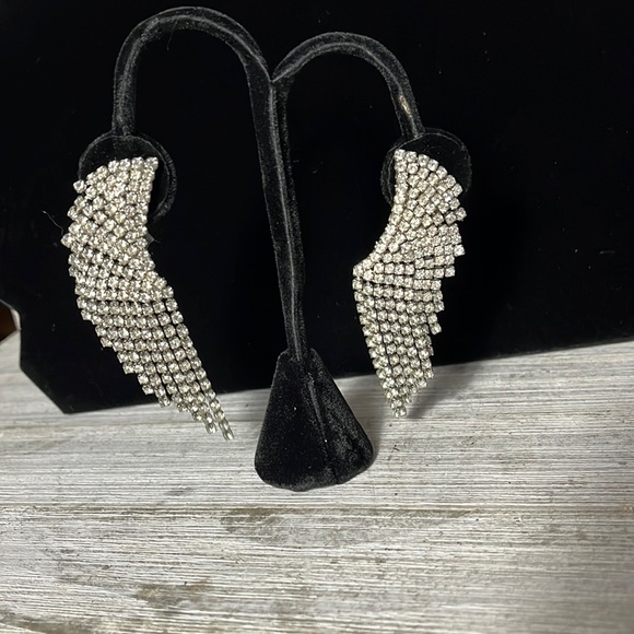 Jewelry - Vintage Rhinestone Earrings / 1989's Chandelier Rhinestone Earrings